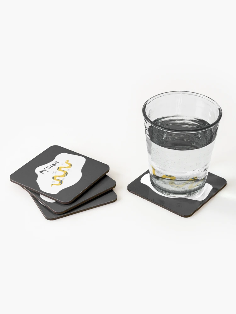 Thumbnail 2 of 5, Coasters (Set of 4), Python Programming Language T-Shirt Design designed and sold by deepakrode7.