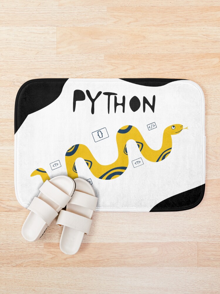 Thumbnail 1 of 6, Bath Mat, Python Programming Language T-Shirt Design designed and sold by deepakrode7.