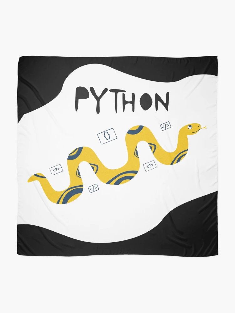 Thumbnail 2 of 3, Scarf, Python Programming Language T-Shirt Design designed and sold by deepakrode7.