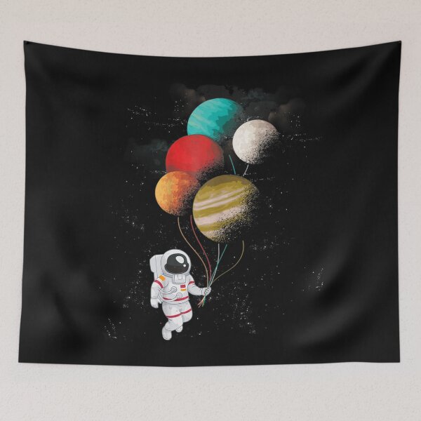 Item preview,  Astronaut Holding Planet Balloons - Astronaut holding planet balloons solar system space designed and sold by NabShirts ⭐⭐⭐⭐⭐.