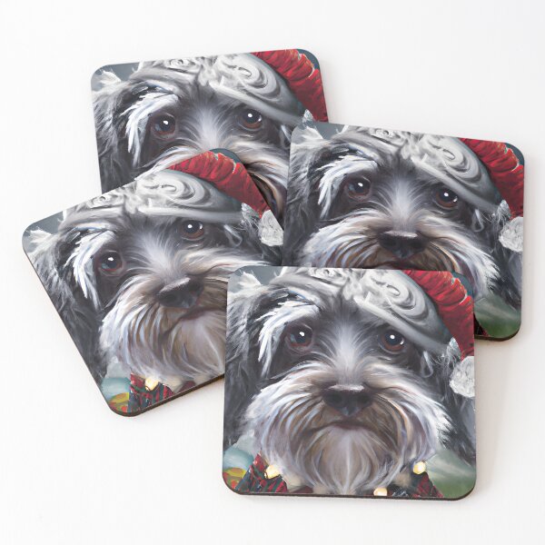 Item preview, Christmas Cesky Terrier Wearing A Santa Hat designed and sold by ZenEverAI.