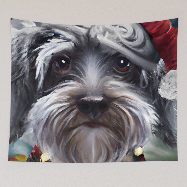Item preview, Christmas Cesky Terrier Wearing A Santa Hat designed and sold by ZenEverAI.