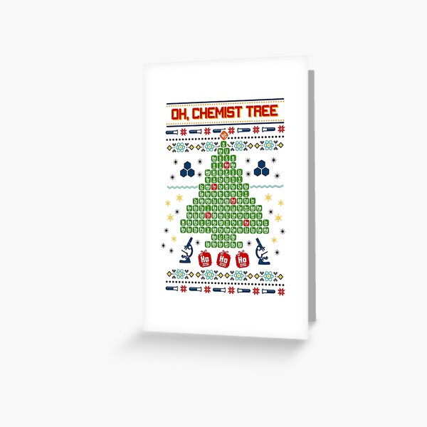 Oh Chemist Tree Ugly Christmas Sweatshirt Greeting Card