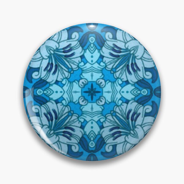 Item preview, Watercolor Abstract Floral Denim Blue designed and sold by Marymarice.