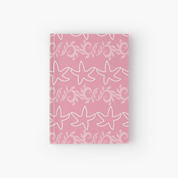 Dancing Starfish and Seaweed on Pink Hardcover Journal