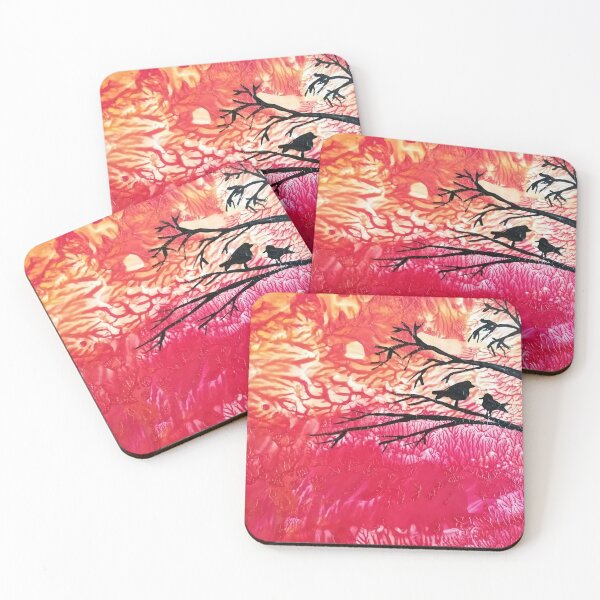 Item preview, Birds in a tree with firey sunset designed and sold by JodieWeaver.