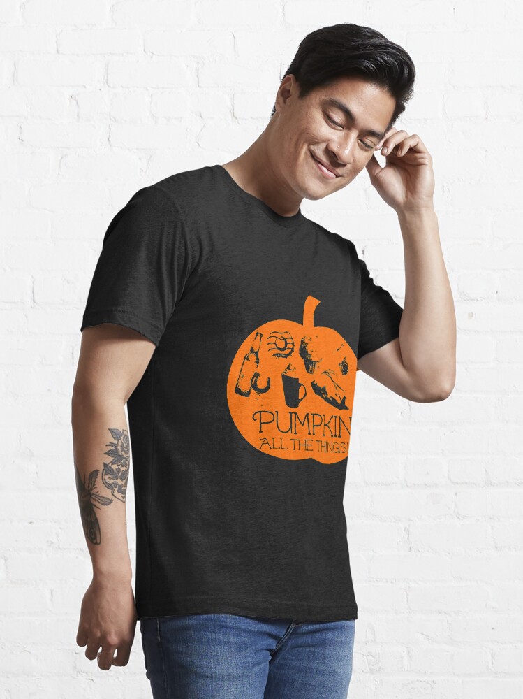 Alternate view of Autumn - Pumpkin all the things! Dark bg version Fall Essential T-Shirt