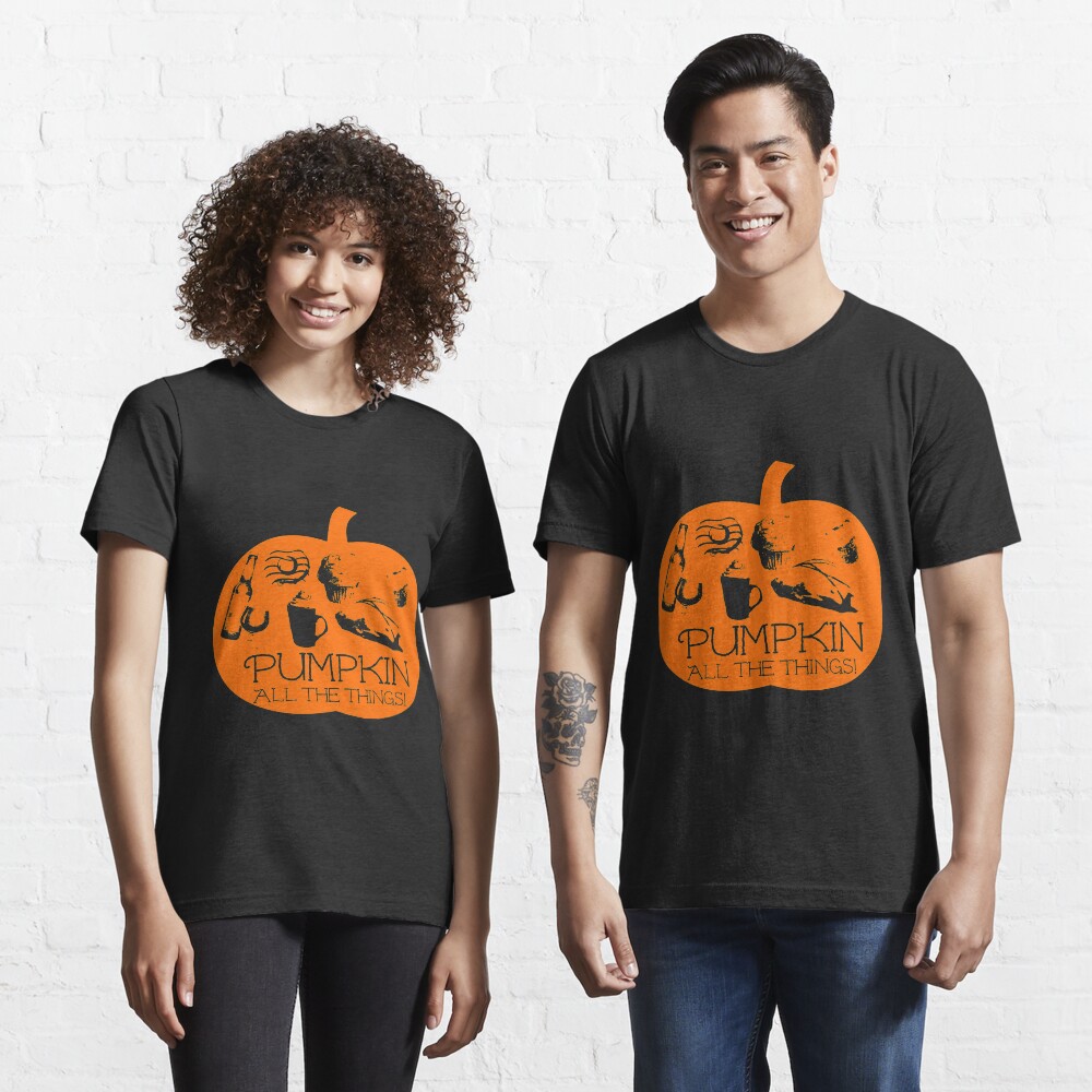 Autumn - Pumpkin all the things! Dark bg version Fall Essential T-Shirt