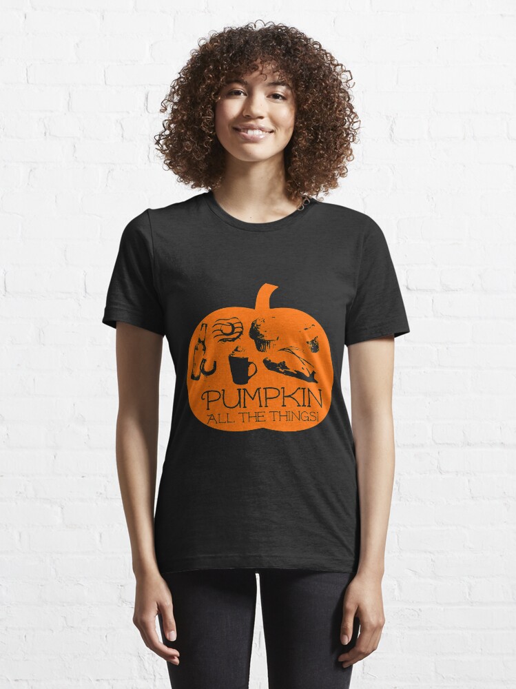 Alternate view of Autumn - Pumpkin all the things! Dark bg version Fall Essential T-Shirt