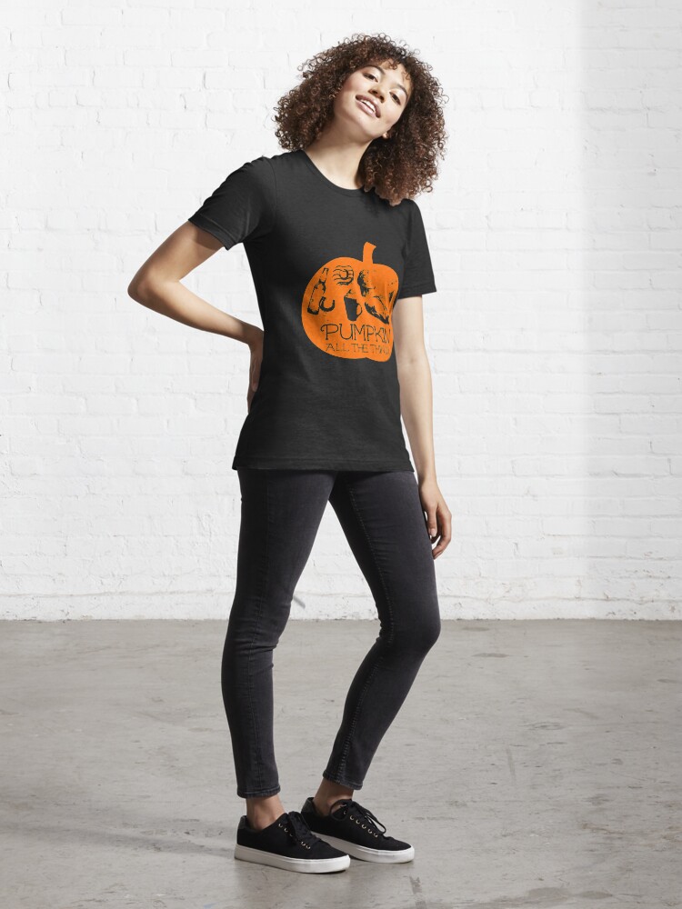 Alternate view of Autumn - Pumpkin all the things! Dark bg version Fall Essential T-Shirt