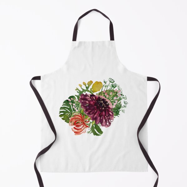 Artikelvorschau, Dahlia palm leaf chrysanthemum cute a watercolor entworfen und verkauft von Yana Mustafina | Boho Soulful Designs.