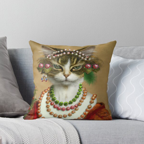 Item preview, Crazy, Kitty, Funny Royal Christmas, Pet Portrait, Royal Cat Paintings, Renaissance Pet King Portrait, Classic Pet Portrait, Print, Animal Wall Art  designed and sold by RadRococo.