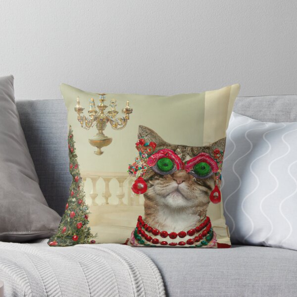Item preview, Crazy, Kitty, Funny Royal Christmas, Pet Portrait, Royal Cat Paintings, Renaissance Pet King Portrait, Classic Pet Portrait, Print, Animal Wall Art  designed and sold by RadRococo.