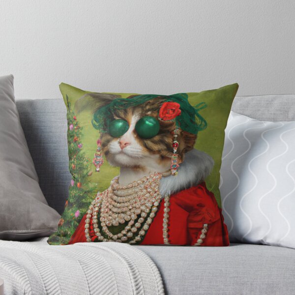 Item preview, Ugly, Crazy, Kitty, Funny Royal Christmas, Pet Portrait, Royal Cat Paintings, Renaissance Pet King Portrait, Classic Pet Portrait, Print, Animal Wall Art  designed and sold by RadRococo.