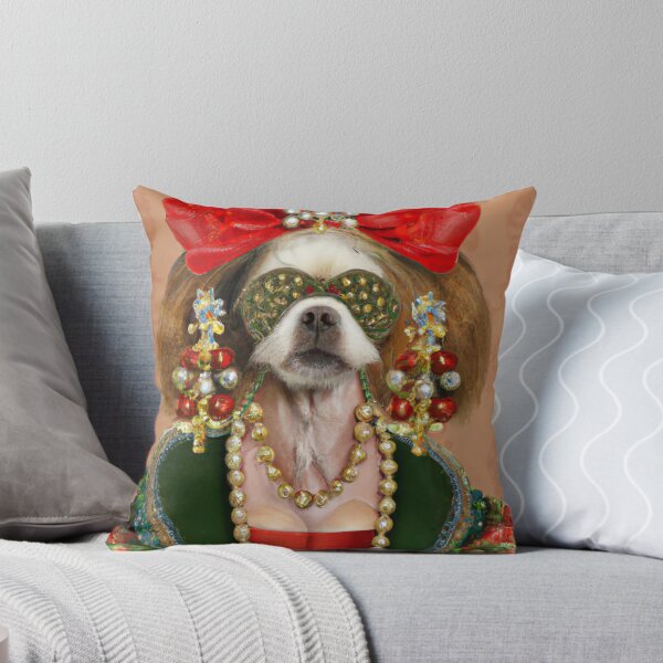 Item preview, Love, Crazy, Puppy, Dog, Funny Royal Christmas, Pet Portrait, Royal Doggie Paintings, Renaissance Pet King Portrait, Classic Pet Portrait, Print, Animal Wall Art  designed and sold by RadRococo.