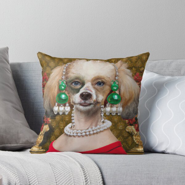 Item preview, Love, Crazy, Puppy, Dog, Funny Royal Christmas, Pet Portrait, Royal Doggie Paintings, Renaissance Pet King Portrait, Classic Pet Portrait, Print, Animal Wall Art  designed and sold by RadRococo.