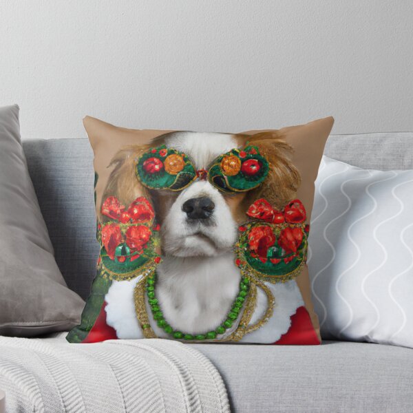 Item preview, Love, Crazy, Puppy, Dog, Funny Royal Christmas, Pet Portrait, Royal Doggie Paintings, Renaissance Pet King Portrait, Classic Pet Portrait, Print, Animal Wall Art  designed and sold by RadRococo.