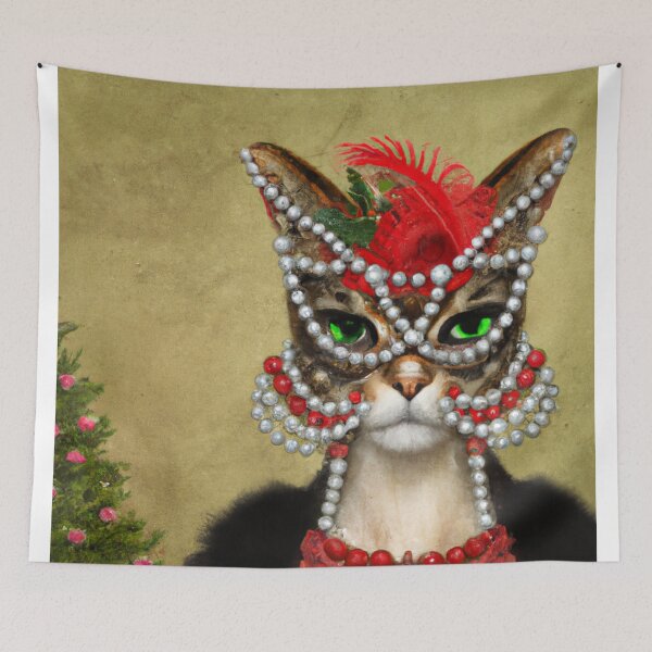 Item preview, Crazy, Kitty, Funny Royal Christmas, Pet Portrait, Royal Cat Paintings, Renaissance Pet King Portrait, Classic Pet Portrait, Print, Animal Wall Art  designed and sold by RadRococo.