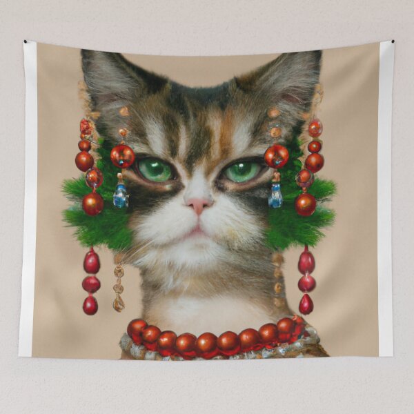 Item preview, Unique, Crazy, Kitty, Funny Royal Christmas, Pet Portrait, Royal Cat Paintings, Renaissance Pet King Portrait, Classic Pet Portrait, Print, Animal Wall Art  designed and sold by RadRococo.