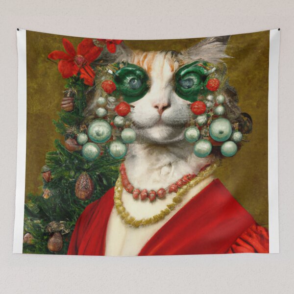 Item preview, Odd,Crazy, Kitty, Funny Royal Christmas, Pet Portrait, Royal Cat Paintings, Renaissance Pet King Portrait, Classic Pet Portrait, Print, Animal Wall Art  designed and sold by RadRococo.