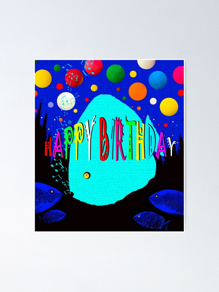 "Happy Birthday card with Silo Bend singing Happy Birthday" Poster for