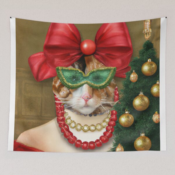 Item preview, Crazy, Kitty, Funny Royal Christmas, Pet Portrait, Royal Cat Paintings, Renaissance Pet King Portrait, Classic Pet Portrait, Print, Animal Wall Art  designed and sold by RadRococo.