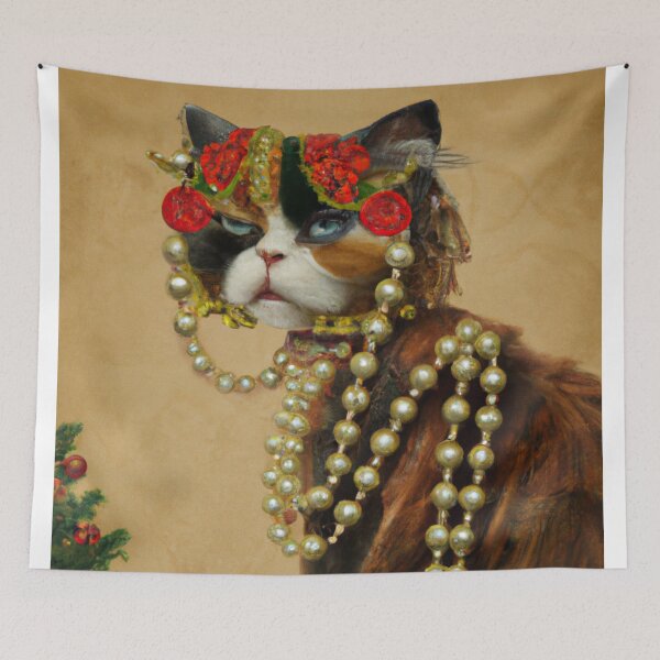 Item preview, Love, Crazy, Kitty, Funny Royal Christmas, Pet Portrait, Royal Cat Paintings, Renaissance Pet King Portrait, Classic Pet Portrait, Print, Animal Wall Art  designed and sold by RadRococo.