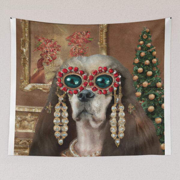 Item preview, Love, Crazy, Puppy, Dog, Funny Royal Christmas, Pet Portrait, Royal Doggie Paintings, Renaissance Pet King Portrait, Classic Pet Portrait, Print, Animal Wall Art  designed and sold by RadRococo.