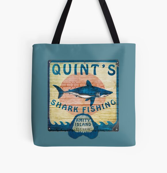 Quints Shark Fishing Tote Bag - TeeHex