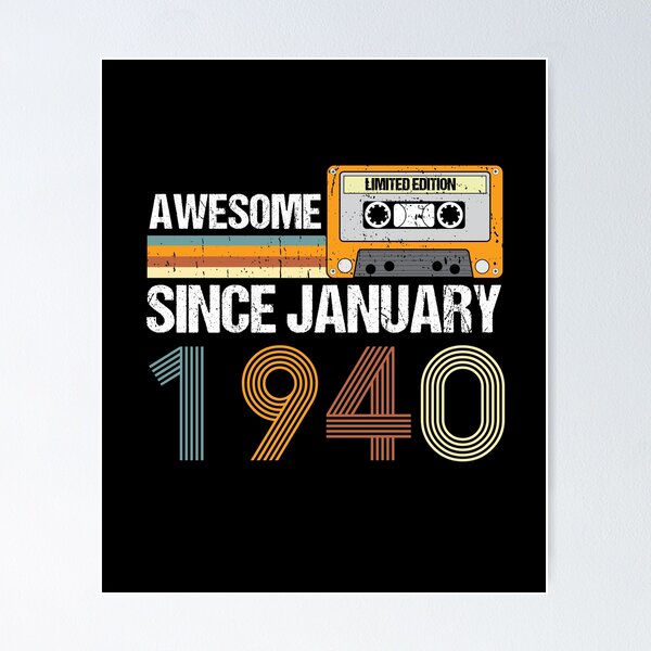 Item preview, Awesome Since January 1940 | 83th Birthday Gifts | 83 Years Old Gifts designed and sold by AMINE ★★★★★.