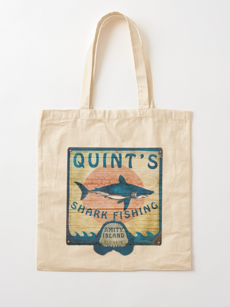 Quints Shark Fishing Tote Bag - TeeHex