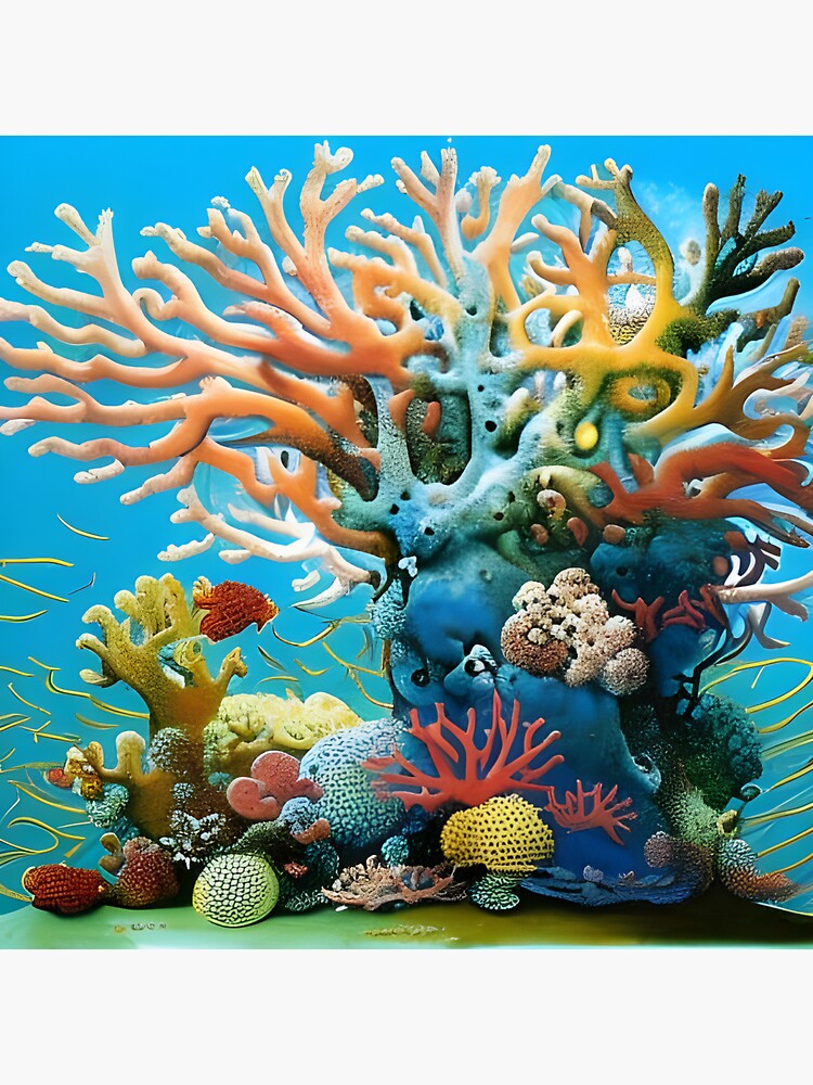 "Coral Reef with Sponges" Sticker for Sale by numgis Redbubble