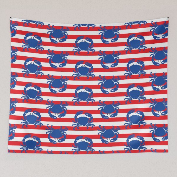 Item preview, Crab Fest Stripe Red designed and sold by creativebeeshop.