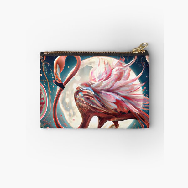Item preview, Pink Famingo fantasy art design with a moon back drop designed and sold by Huesoffun.