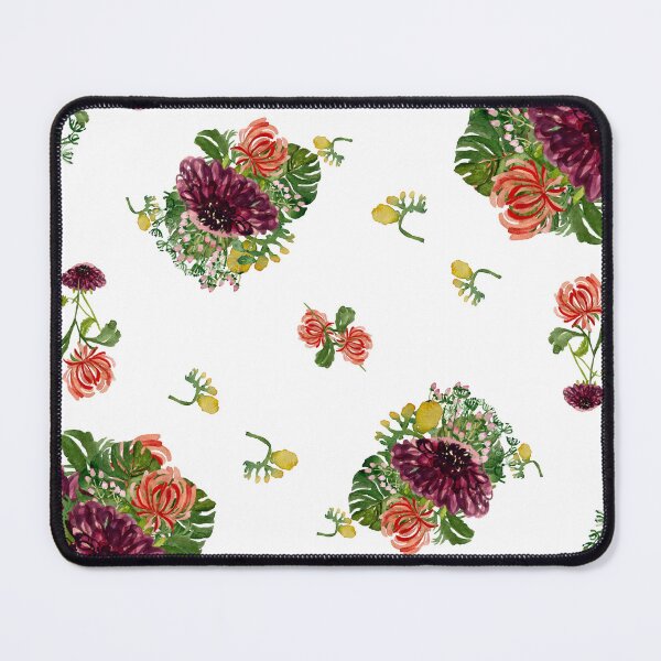 Item preview, Dahlia palm flower pattern a watercolor sketch designed and sold by Yana Mustafina | Boho Soulful Designs.