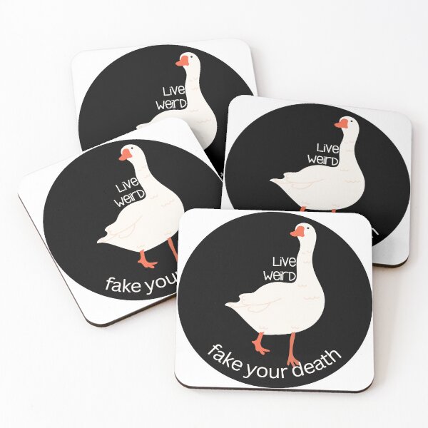 Item preview, Live Weird Fake Your Death Goose Sticker  designed and sold by Lindsey2022.
