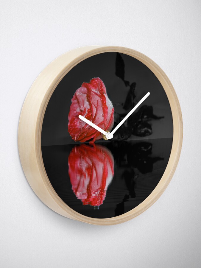 Alternate view of Red Rose Clock