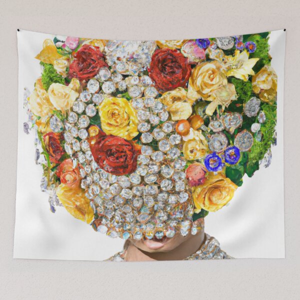 Item preview, Fine Art Headpiece Crystal Masquerade Mask Art, Fashion Photography, Altered Model Portrait. Digital Art Print, Printable Wall Art designed and sold by RadRococo.