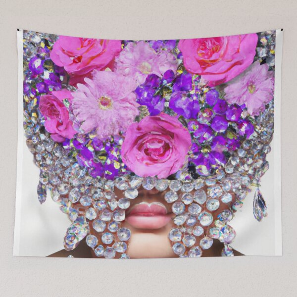 Item preview, Fine Art Headpiece Crystal Masquerade Mask Art, Fashion Photography, Altered Model Portrait. Digital Art Print, Printable Wall Art designed and sold by RadRococo.