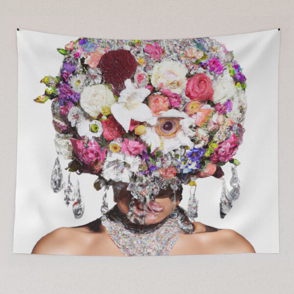 Item preview, Fine Art Headpiece Crystal Masquerade Mask Art, Fashion Photography, Altered Model Portrait. Digital Art Print, Printable Wall Art designed and sold by RadRococo.