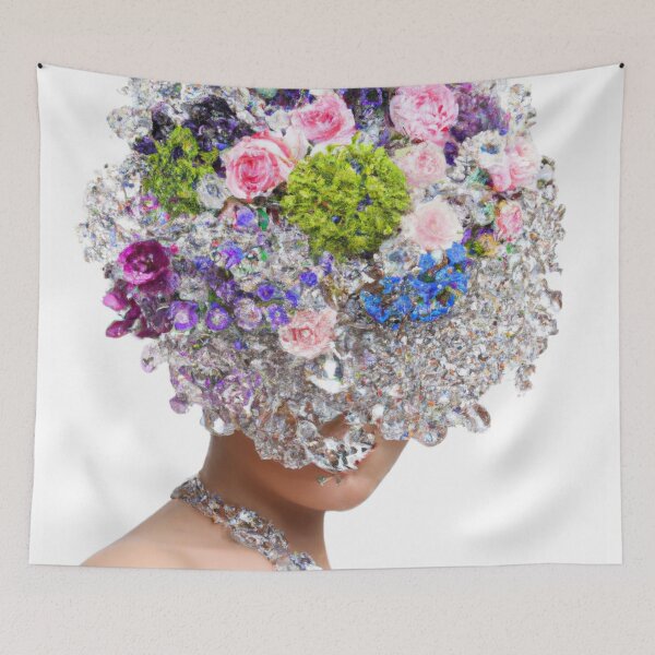 Item preview, Fine Art Headpiece Crystal Masquerade Mask Art, Fashion Photography, Altered Model Portrait. Digital Art Print, Printable Wall Art designed and sold by RadRococo.