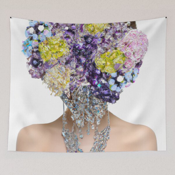 Item preview, Fine Art Headpiece Crystal Masquerade Mask Art, Fashion Photography, Altered Model Portrait. Digital Art Print, Printable Wall Art designed and sold by RadRococo.