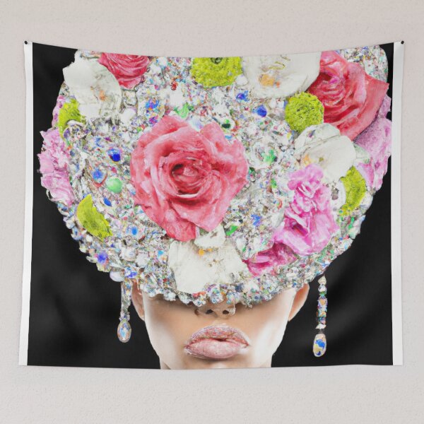 Item preview, Fine Art Headpiece Crystal Masquerade Mask Art, Fashion Photography, Altered Model Portrait. Digital Art Print, Printable Wall Art designed and sold by RadRococo.