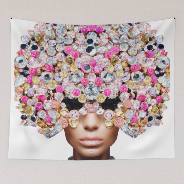 Item preview, Fine Art Headpiece Crystal Masquerade Mask Art, Fashion Photography, Altered Model Portrait. Digital Art Print, Printable Wall Art designed and sold by RadRococo.