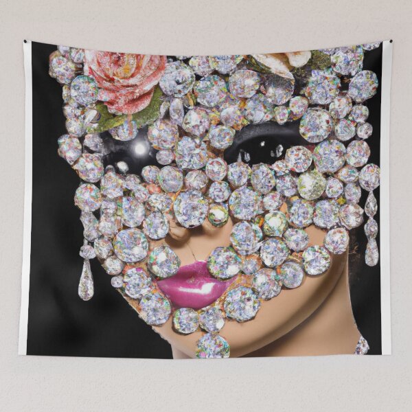 Item preview, Fine Art Headpiece Crystal Masquerade Mask Art, Fashion Photography, Altered Model Portrait. Digital Art Print, Printable Wall Art designed and sold by RadRococo.