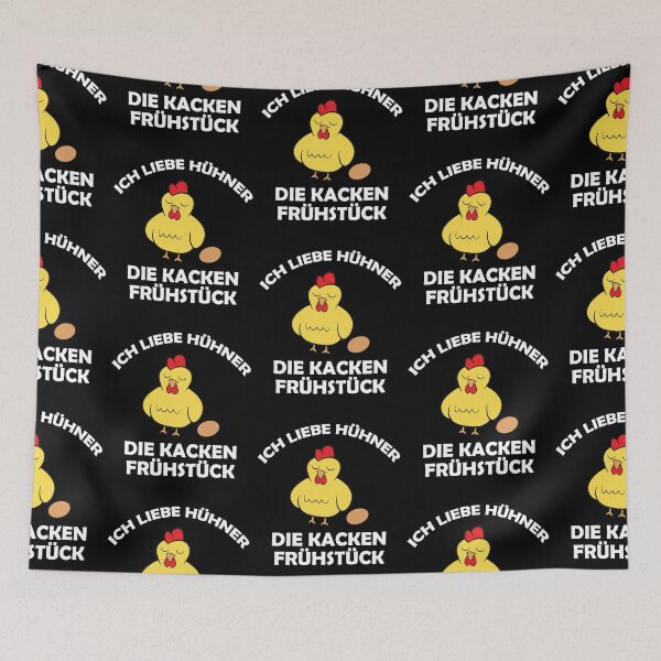 Aperçu de l'œuvre J'adore les poulets qui font caca au petit déjeuner créée et vendue par Mohja-Design.