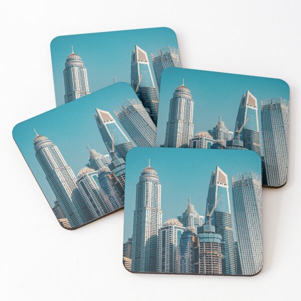 Item preview, Dubai Marina with beautiful city sunset time designed and sold by RaimondKlavins.
