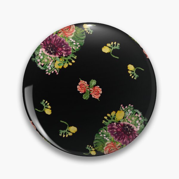 Artikelvorschau, Dahlia palm flower pattern a watercolor black entworfen und verkauft von Yana Mustafina | Boho Soulful Designs.