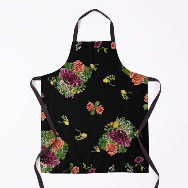 Artikelvorschau, Dahlia palm flower pattern a watercolor black entworfen und verkauft von Yana Mustafina | Boho Soulful Designs.