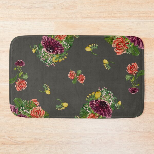Artikelvorschau, Dahlia palm flower pattern a watercolor grey entworfen und verkauft von Yana Mustafina | Boho Soulful Designs.